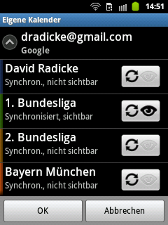 Google-Account Kalender im Samsung Galaxy Y Google-Account Kalender im Samsung Galaxy Y